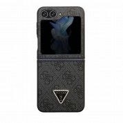 Guess 4G Triangle PU Leather Hard Case - дизайнерски кожен кейс за Samsung Galaxy Z Flip5 (черен) 1