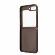 Guess 4G Triangle PU Leather Hard Case - дизайнерски кожен кейс за Samsung Galaxy Z Flip5 (кафяв) 5