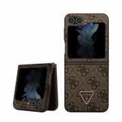 Guess 4G Triangle PU Leather Hard Case for Samsung Galaxy Z Flip5 (brown) 7