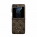 Guess 4G Triangle PU Leather Hard Case - дизайнерски кожен кейс за Samsung Galaxy Z Flip5 (кафяв) 1