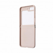 Guess 4G Triangle PU Leather Hard Case - дизайнерски кожен кейс за Samsung Galaxy Z Flip5 (розов) 4