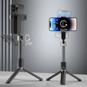 Dudao Selfie Stick Telescopic Tripod with Bluetooth Remote - разтегаем безжичен селфи стик и трипод за мобилни телефони (черен) 3