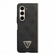 Guess 4G Triangle PU Leather Hard Case - дизайнерски кожен кейс за Samsung Galaxy Z Fold5 (черен) 1
