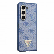 Guess 4G Triangle PU Leather Hard Case - дизайнерски кожен кейс за Samsung Galaxy Z Fold5 (син) 3