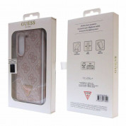 Guess 4G Triangle PU Leather Hard Case - дизайнерски кожен кейс за Samsung Galaxy Z Fold5 (розов) 5
