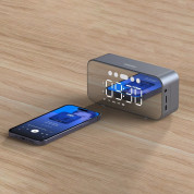 Dudao Y17 Wireless Speaker Bluetooth, FM And Clock - безжичен портативен спийкър с FM радио, часовник с аларма и microSD слот (тъмносив) 4