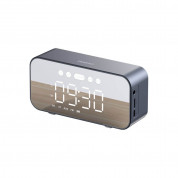 Dudao Y17 Wireless Speaker Bluetooth, FM And Clock - безжичен портативен спийкър с FM радио, часовник с аларма и microSD слот (тъмносив)