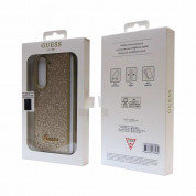 Guess Glitter Flakes Metal Logo Case - хибриден удароустойчив кейс за Samsung Galaxy Z Fold5 (златист) 5