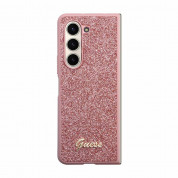 Guess Glitter Flakes Metal Logo Case for Samsung Galaxy Z Fold5 (pink) 1