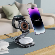Tech-Protect 3-in-1 Inductive Wireless Charging Station Qi15W-A29 - тройна поставка (пад) за безжично зареждане за iPhone с Magsafe, Apple Watch и AirPods (черен) 5