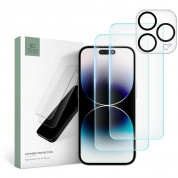 Tech-Protect Supreme Protection Set - комплект 2 броя стъклено защитно покритие за дисплея и стъклено защитно покритие за камерата на iPhone 15 Pro Max (прозрачен)