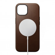 Nomad Modern Leather MagSafe Case - кожен (естествена кожа) кейс с MagSafe за iPhone 15 (тъмнокафяв) 1