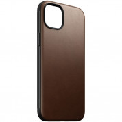 Nomad Modern Leather MagSafe Case - кожен (естествена кожа) кейс с MagSafe за iPhone 15 Plus (тъмнокафяв) 4