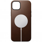 Nomad Modern Leather MagSafe Case - кожен (естествена кожа) кейс с MagSafe за iPhone 15 Plus (тъмнокафяв) 1