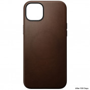 Nomad Modern Leather MagSafe Case - кожен (естествена кожа) кейс с MagSafe за iPhone 15 Plus (тъмнокафяв) 2