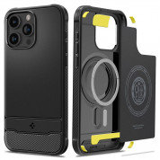 Spigen Rugged Armor MagSafe Case - удароустойчив силиконов (TPU) калъф с MagSafe за iPhone 15 Pro Max (черен)  1