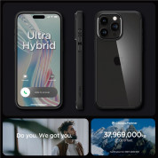 Spigen Ultra Hybrid Case - хибриден кейс с висока степен на защита за iPhone 15 Pro Max (черен-прозрачен) 14