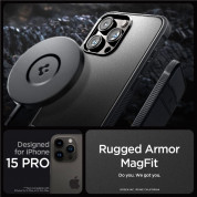 Spigen Rugged Armor MagSafe Case - удароустойчив силиконов (TPU) калъф с MagSafe за iPhone 15 Pro (черен)  10