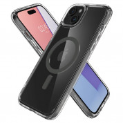 Spigen Ultra Hybrid MagSafe Case - хибриден кейс с висока степен на защита с MagSafe за iPhone 15 (прозрачен-графит)  5