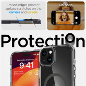Spigen Ultra Hybrid MagSafe Case - хибриден кейс с висока степен на защита с MagSafe за iPhone 15 (прозрачен-графит)  11