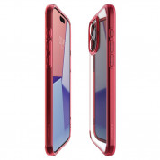 Spigen Ultra Hybrid Case - хибриден кейс с висока степен на защита за iPhone 15 Pro (червен-прозрачен) 8