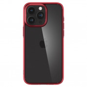 Spigen Ultra Hybrid Case - хибриден кейс с висока степен на защита за iPhone 15 Pro (червен-прозрачен) 1