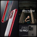 Spigen Ultra Hybrid Case - хибриден кейс с висока степен на защита за iPhone 15 Pro (червен-прозрачен) 10