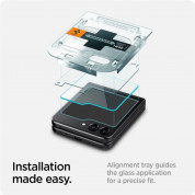 Spigen Glas.tR EZ Fit Tempered Glass 2 Pack - 2 броя стъклени защитни покрития за дисплея на Samsung Galaxy Z Flip5 (прозрачно) 9