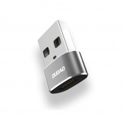 Dudao USB-A to USB-C Adapter - адаптер от USB-A мъжко към USB-C женско за мобилни устройства с USB-C порт (тъмносив) 3