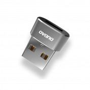 Dudao USB-A to USB-C Adapter - адаптер от USB-A мъжко към USB-C женско за мобилни устройства с USB-C порт (тъмносив)