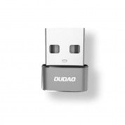 Dudao USB-A to USB-C Adapter - адаптер от USB-A мъжко към USB-C женско за мобилни устройства с USB-C порт (тъмносив) 1