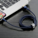 Baseus Cafule USB Lightning Cable (CALKLF-CV3) - Lightning USB кабел за Apple устройства с Lightning порт (200 см) (син-златист) 8
