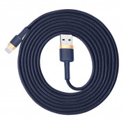 Baseus Cafule USB Lightning Cable (CALKLF-CV3) - Lightning USB кабел за Apple устройства с Lightning порт (200 см) (син-златист) 2