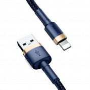 Baseus Cafule USB Lightning Cable (CALKLF-CV3) - Lightning USB кабел за Apple устройства с Lightning порт (200 см) (син-златист) 1