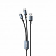 Dudao LBA 2-in-1 Charging Cable 6A - универсален USB кабел с Lightning и USB-C конектори (120 см) (черен)