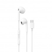 Dudao X14PROT In-Ear USB-C Stereo Headphones - слушалки с USB-C кабел, управление на звука и микрофон (бял)