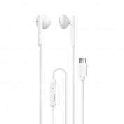 Dudao X3B In-Ear USB-C Stereo Headphones - слушалки с USB-C кабел, управление на звука и микрофон (бял)