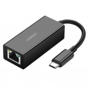 Ugreen USB-C Gigabit Ethernet Adapter - адаптер за свързване от USB-C към Gigabit Ethernet за устройства с USB-C порт (черен)