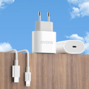 Dudao Fast Wall Charger USB-C 20W PD Set with USB-C to Lightning Cable (white) 1