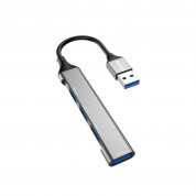 Dudao 4in1 USB-A 4-port Hub - 4-портов USB-A хъб за компютри и лаптопи (тъмносив) 