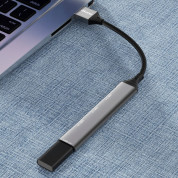 Dudao 4in1 USB-A 4-port Hub - 4-портов USB-A хъб за компютри и лаптопи (тъмносив)  3