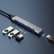 Dudao 4in1 USB-A 4-port Hub - 4-портов USB-A хъб за компютри и лаптопи (тъмносив)  2