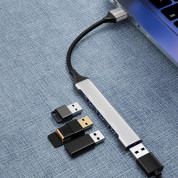 Dudao 4in1 USB-A 4-port Hub - 4-портов USB-A хъб за компютри и лаптопи (тъмносив)  4