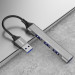 Dudao 4in1 USB-A 4-port Hub - 4-портов USB-A хъб за компютри и лаптопи (тъмносив)  2