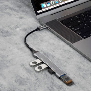 Dudao 4in1 USB-C 4-port Hub - 4-портов USB-C хъб за компютри и лаптопи (тъмносив)  3