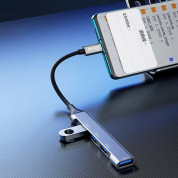 Dudao 4in1 USB-C 4-port Hub - 4-портов USB-C хъб за компютри и лаптопи (тъмносив)  2
