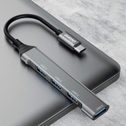 Dudao 4in1 USB-C 4-port Hub - 4-портов USB-C хъб за компютри и лаптопи (тъмносив)  1