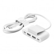 Belkin Boost Charge 4-Port USB Power Extender - USB-C адаптер за зареждане на смартфони и таблети с 2xUSB-A и 2xUSB-C изходи (бял) 4