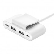 Belkin Boost Charge 4-Port USB Power Extender - USB-C адаптер за зареждане на смартфони и таблети с 2xUSB-A и 2xUSB-C изходи (бял)