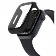 Belkin ScreenForce Bumper and Glass - качествен твърд кейс с вграден стъклен протектор за дисплея на Apple Watch 8 41мм, Apple Watch 7 41мм (черен)